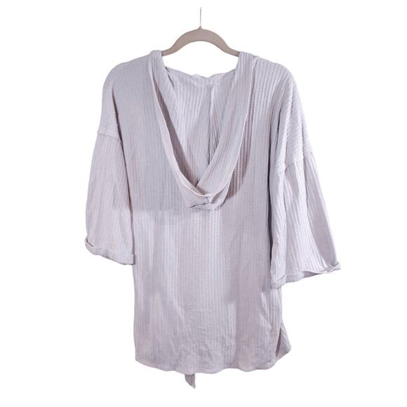 143 Story by Line Up Hooded Tie-front Drop Shoulder Thermal Tunic Women's M - Picture 3 of 5